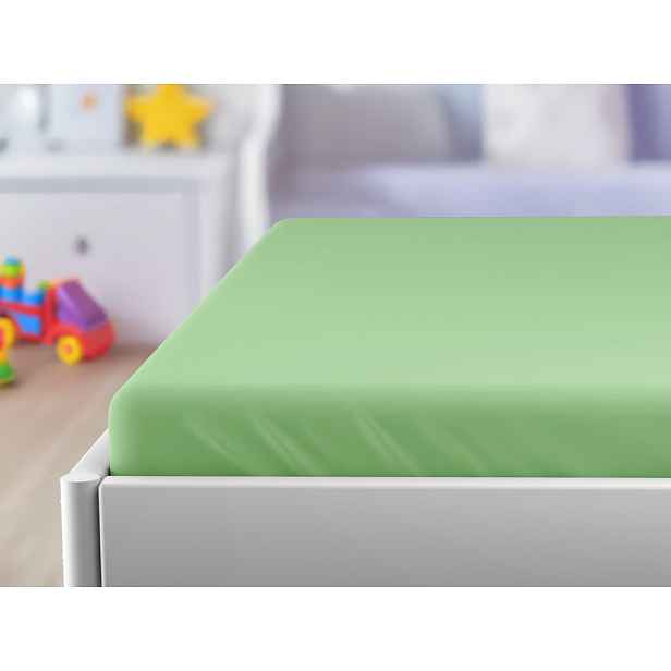 Nepropustné prostěradlo do dětské postýlky JERSEY zelené 70 x 140 cm