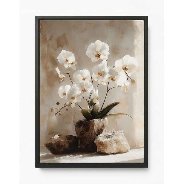 Obraz Rám Americký Box Dekorace Květiny Bílý Orchidej Zen 60x80