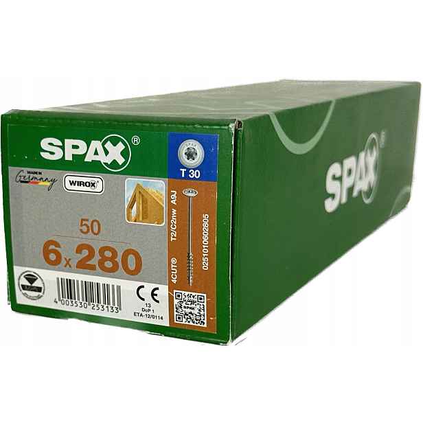 Šrouby pro dřevěné konstrukce 6x280 Spax A`50