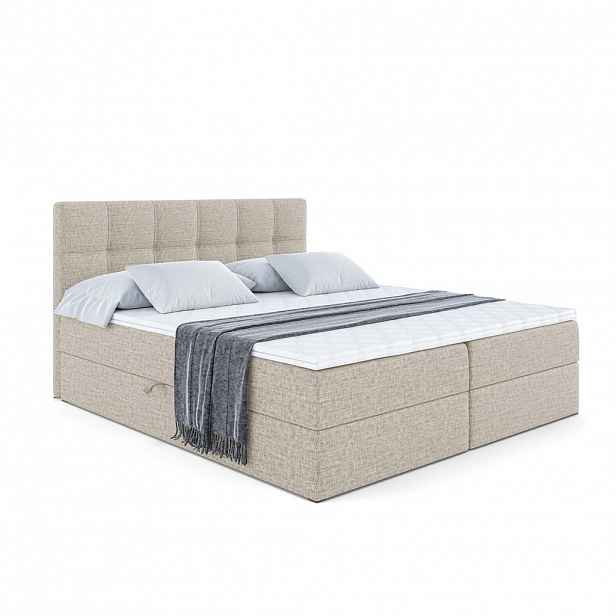 ALTDECOR AMERICKÁ postel s matrací H4 a lamelovým roštem – MARCE – 180x200 – H4 – béžová