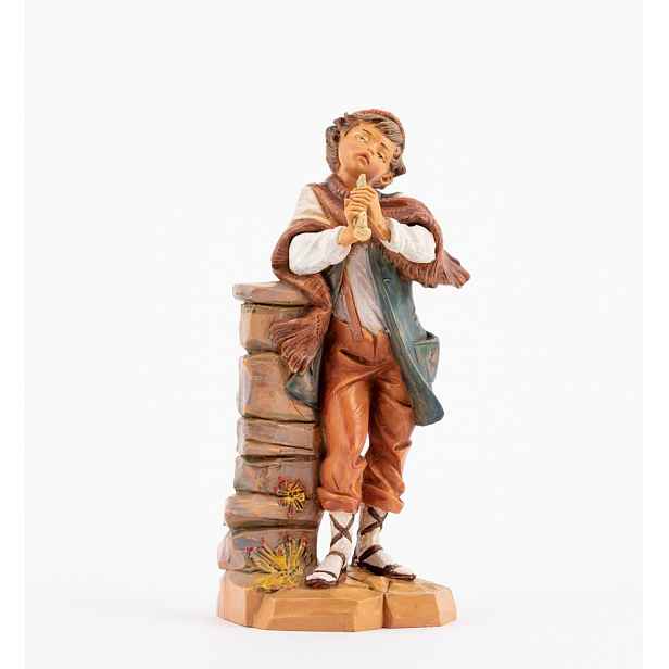 Figurka Fontanini Chlapec s flétnou u kamene – pro figurky o výšce 19 Cm