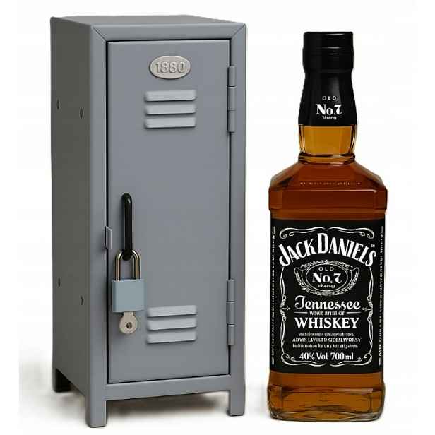 Kovová dárková krabička na alkohol v industriálním vintage stylu Skříňka