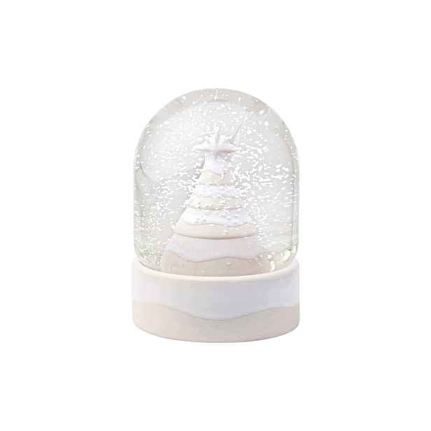 Porcelánová Sněhová Koule 13 CM, Prémiové Zlaté Hvězdičky