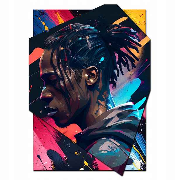 Prémiový obraz Travis Scott Art obraz dárek hudba hip-hop 40x30 cm