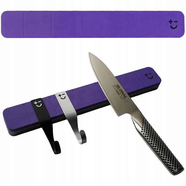 Bisbell Fialová magnetická lišta na Nože 30x4,5x2 cm 300 mm MMKR-02-30-P