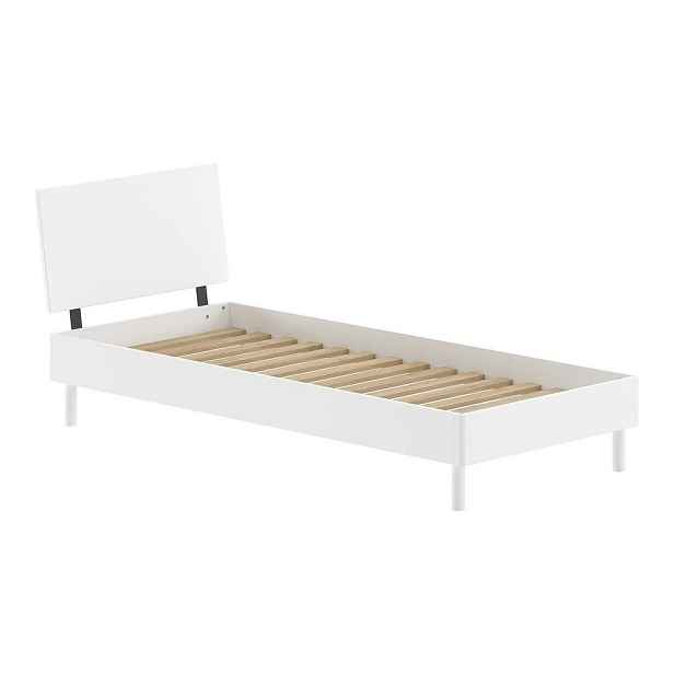 Bílá jednolůžková postel z bukového dřeva s roštem 90x200 cm Forrest – Vipack