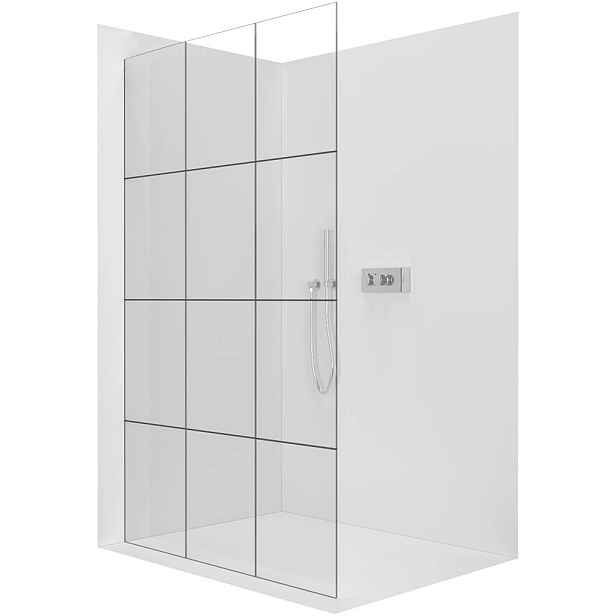 Sprchová zástěna Walk-in Crystal L/P - 8 mm - bezvzpěrový systém - chrom, industriální sklo - 140x200 cm