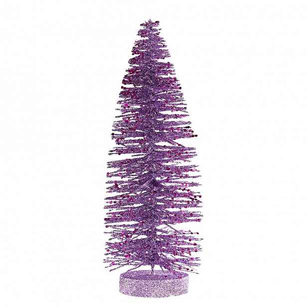 X-MAS Dekorační jedle třpytivá 28 cm - fialová