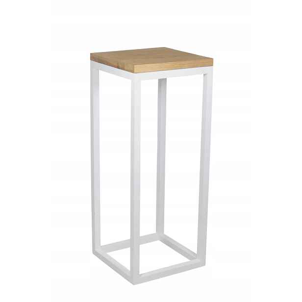 Stojanový Květináč velký Stojan Na Květiny 62 cm dubový dřevěný Bílý