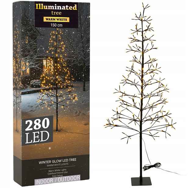Vánoční stromek, svítící, dekorativní venkovní zahradní lampy, 150 cm