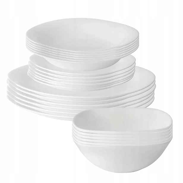 Jídelní servis White Harmony čtvercové talíře salátové mísy Altom Design 6 osob
