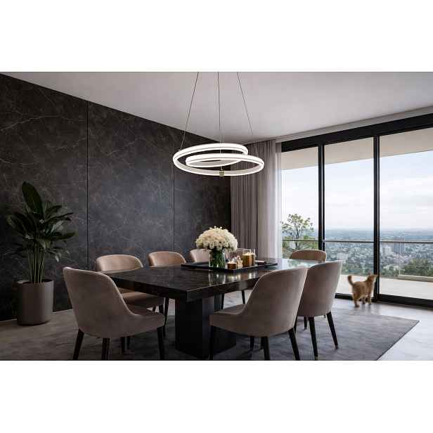 SANTA lampa wisząca złoty 32W LED 3000, 4000, 6500K maskownica biały