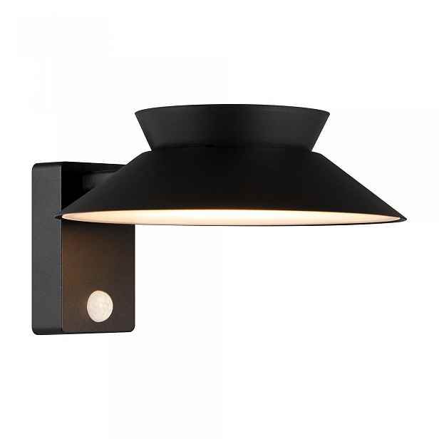 Solární Led venkovní nástěnné svítidlo černé IP44 5W Snímač pohybu Justina Nordlux