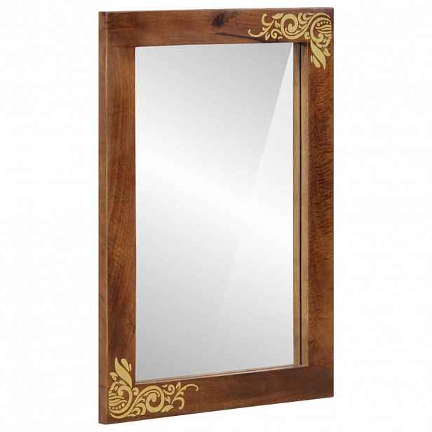 vidaXL Koupelnové zrcadlo Medová hnědá 70 x 50 x 2,5 cm