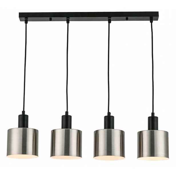 Závěsná lampa černá chrom bodová nad ostrovní stůl 4 body 60 cm Reality
