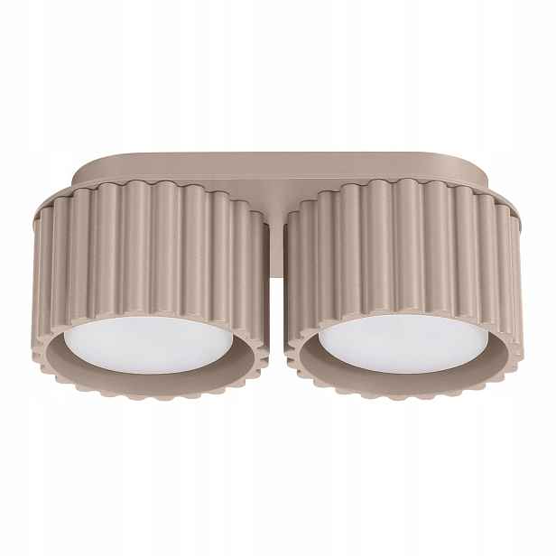 Sollux Stropní svítidlo taupe oválná 21 cm rýhované spoty 2xGX53 10W Aura