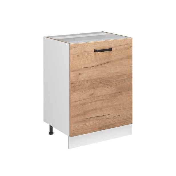 Vicco SPODNÍ SKŘÍŇKA KUCHYŇSKÉ LINKY R-Line, Zlatý mocný dub/Bílá, 60 cm s 1 dveřmi bez pracovní desky