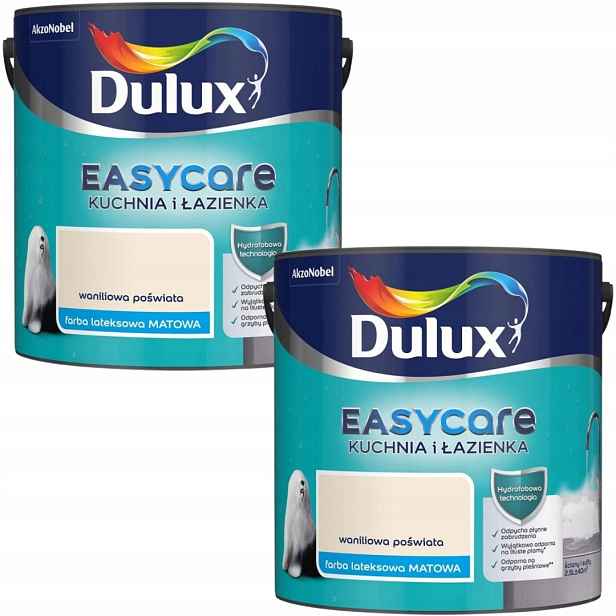 Set Dulux Easycare 2x2,5L Barva Kuchyně A Koupelna Vanilková Osvětlení 5L