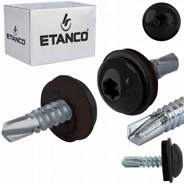 Šrouby do kovu Torx 3 mm 4,8 x 19 mm Ral 9005 250 ks Etanco GT3 Ph Z14