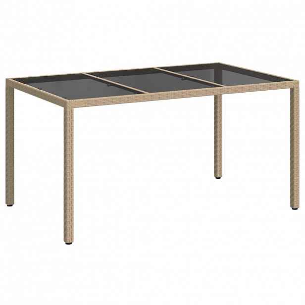vidaXL Zahradní stůl Béžová 150 x 90 x 75 cm polyratan