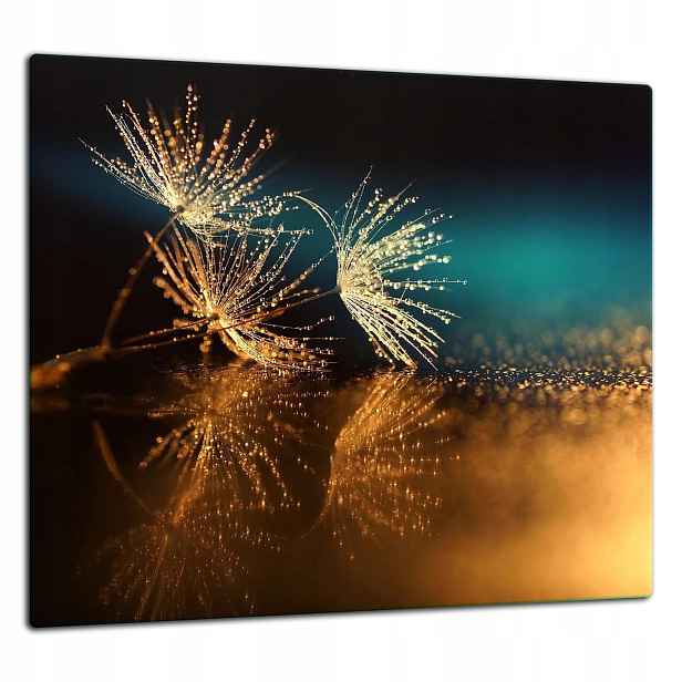 Skleněná Ochranná Deska Panel Lepidlo 65x60 Květiny