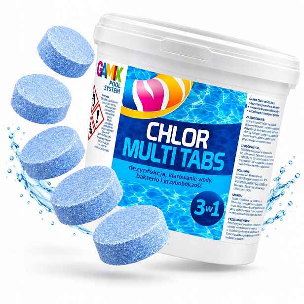 Baktericidní Chlor 3V1 Multi 3KG Tablety 200G 15X200G Do Bazénu Chemie