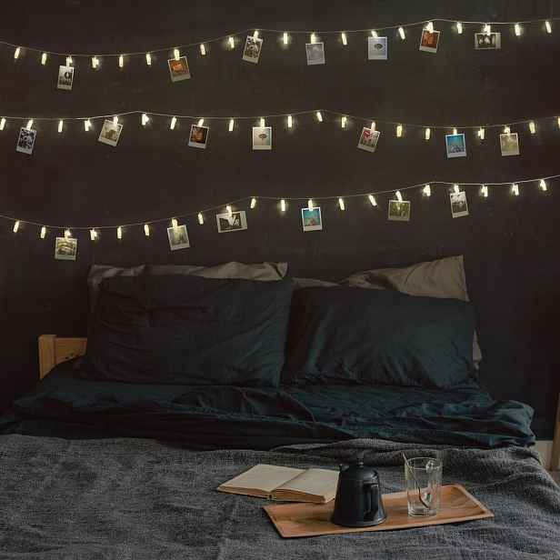 Světelný řetěz s LED kolíčky na fotografie s 20 LED kolíčky