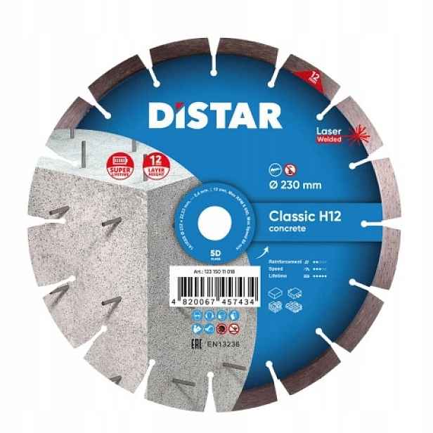 Diamantový kotouč Distar Classic H12 pro řezání betonu o průměru 230 mm