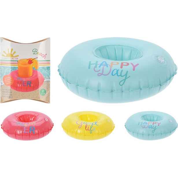 držák plovací 22cm, KRUH, na sklenici, mix barev, plast