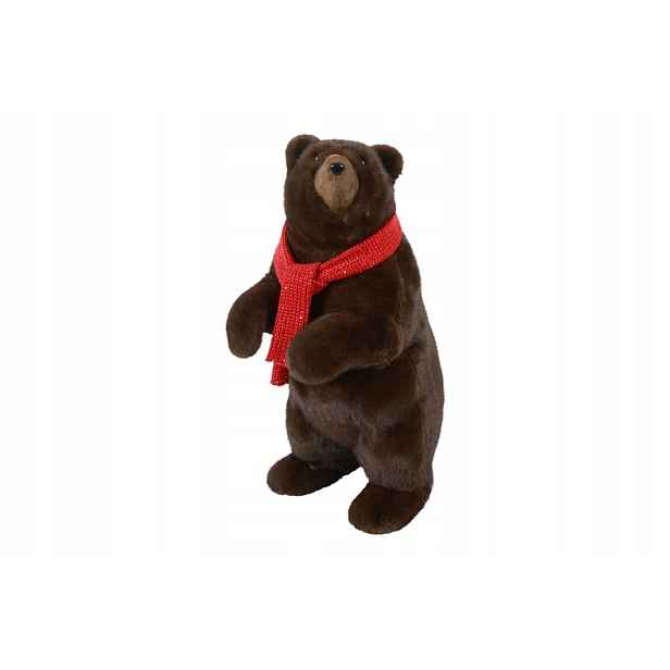 Figurka medvídek s červeným šátkem stojící M 65 cm