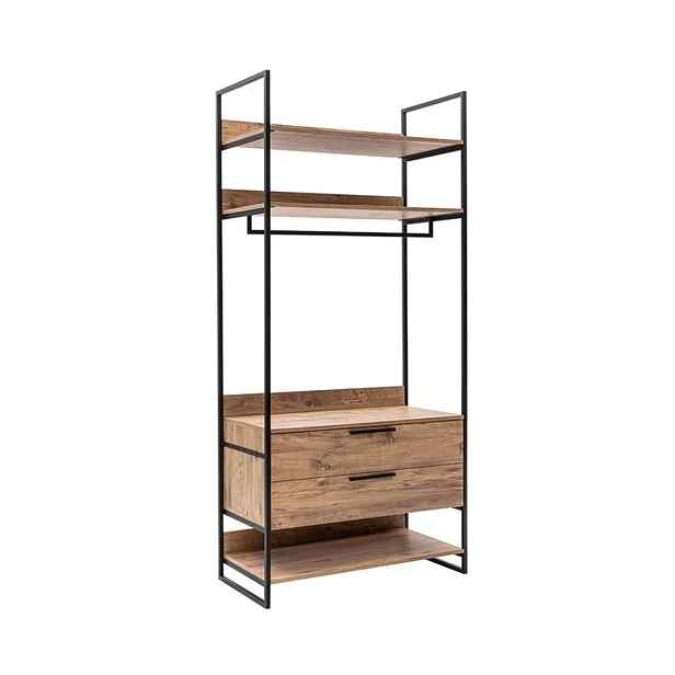 Kalune Design Šatní skříň Dynamic 104 cm borovice Atlantic/černá