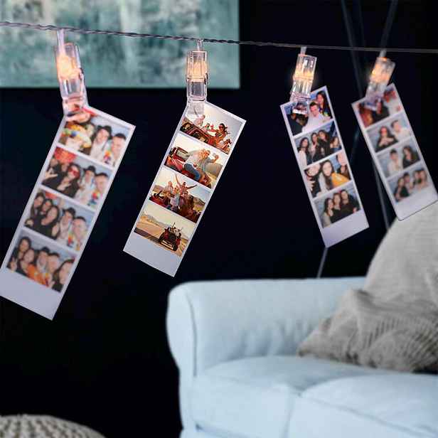 Světelný řetěz s LED kolíčky na fotografie s 20 LED kolíčky