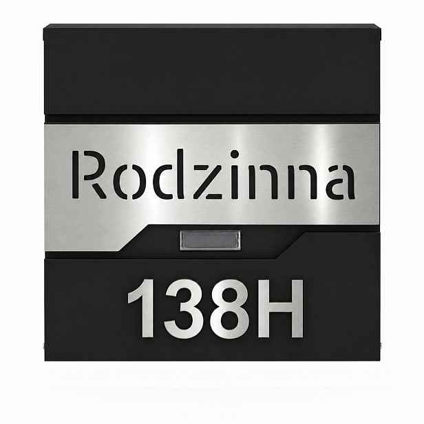 Velká Poštovní Schránka Černá Ral 9005 S Frézovaným Číslem Domu Hq