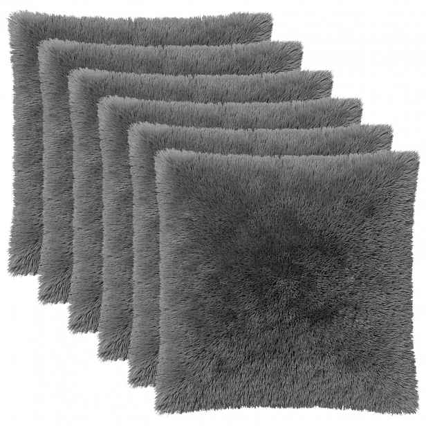 vidaXL Povlak na polštář 6 pcs HEERLEN Světle šedá 80 x 80 cm