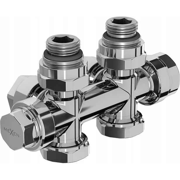 Mexen Rohový Ventil Přímý Duplex DN50 Pro Radiátor Chrom