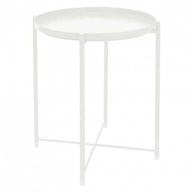 ML-DESIGN SKLÁDACÍ KOLEKČNÍ STOLEK kulatý Ø45xV52 cm bílý z kovu