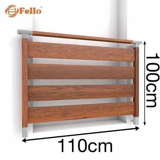Simple Francouzský balkon 110 cm Zábradlí Dřevo