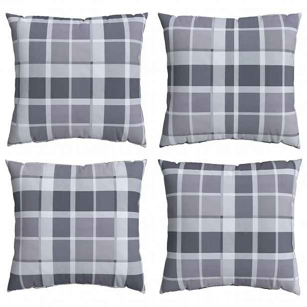 vidaXL Venkovní polštář 4 ks Textil Šedá kostka 50 x 50 cm