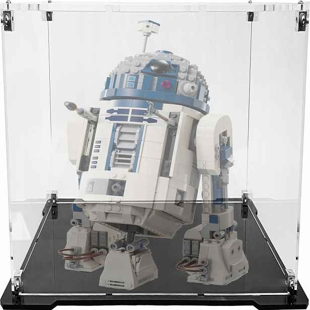 Vitrína s černou základnou pro stavebnici Lego 75379 Star Wars R2-D2
