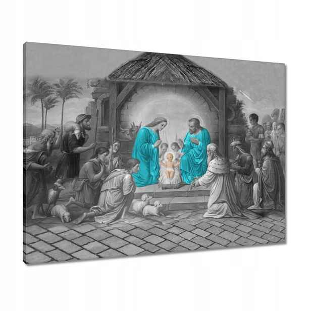 Obrazy 80x60 Svatá rodina tyrkysová