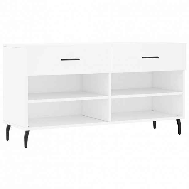 vidaXL Botník bílý 102 x 35 x 55 cm kompozitní dřevo