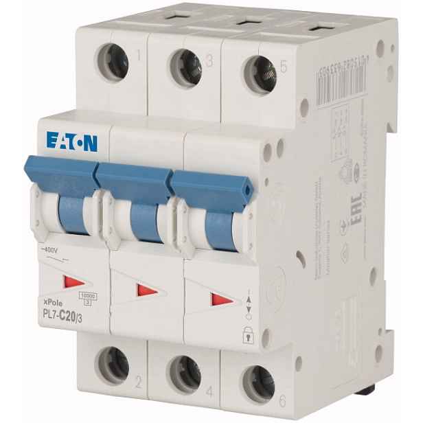 Jistič Eaton PL7-C20/3 10 kA C 20 A