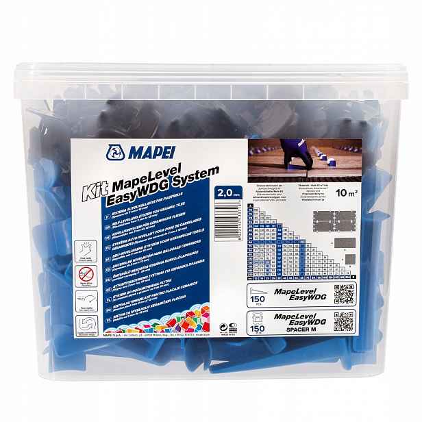 Sada pro vyrovnávání dlaždic Mapei Mapelevel Easywdg: klipy 2 mm klíny
