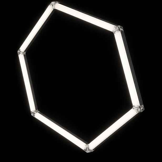 Silný černý stropní svítidlo Led Hexagon 1 42W 92x79 Cm 4000K myčka auto studio