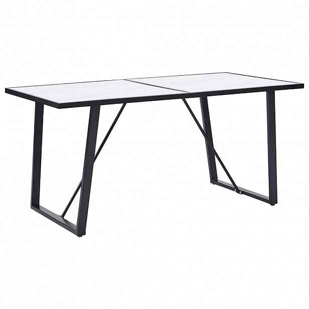vidaXL Jídelní stůl bílý 160 x 80 x 75 cm tvrzené sklo