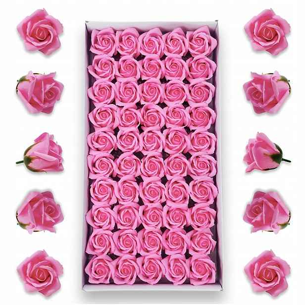 50 Ks Růží Mýdlové Růže Hlavičky Mýdlové Květy Do Flowerboxu Mýdlové Kvítky