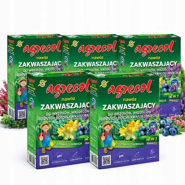 5x Okyselující hnojivo pro vřesy kyselomilných rostlin Agrecol 1,2 kg