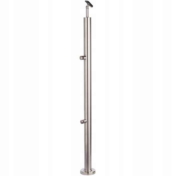 Průchozí sloupek 100 cm 2 průchodky Zábradlí fi 42 Nerezové broušení