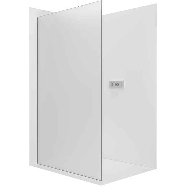 Sprchová zástěna Walk-in Crystal L/P - 8 mm - bezvzpěrový systém - chrom, mléčné sklo - 80x200 cm