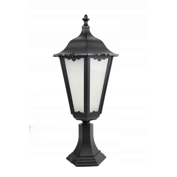 Stojací zahradní lampa soklová černá skleněná klasická 65 cm Su-ma